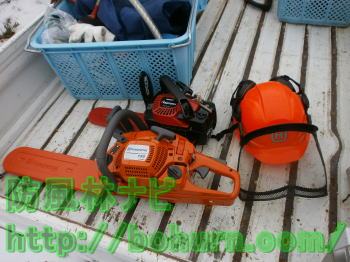 伐採に使用するチェンソー