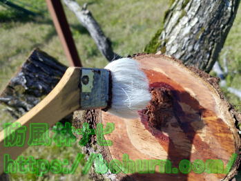 切断面に除草剤を塗る